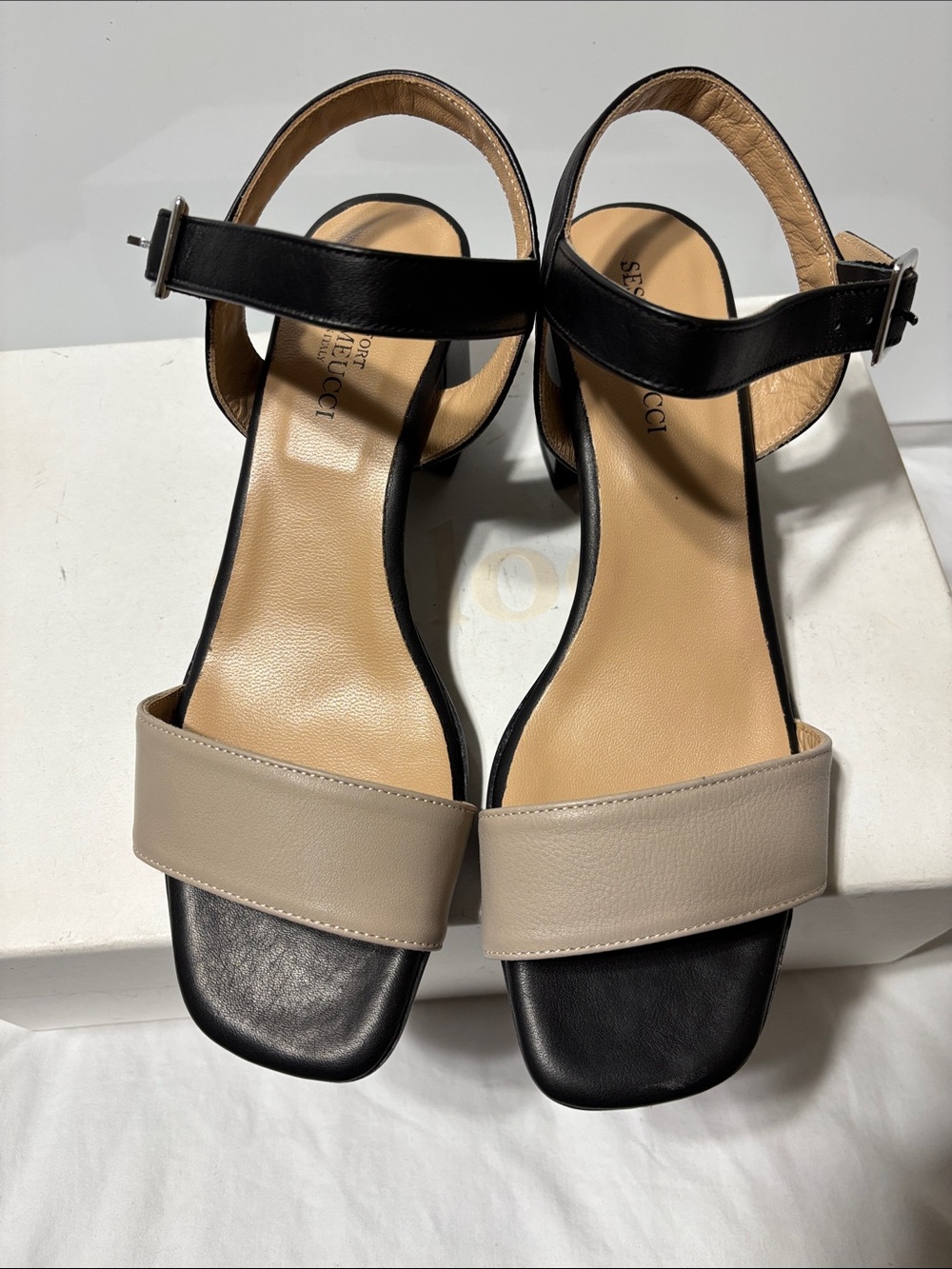 Sesto Meucci Black Leather Slingback Preowned but never used. Made in Italy